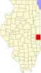State map highlighting Edgar County