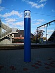 Kiewit station pylon with B logo