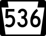 Pennsylvania Route 536 marker