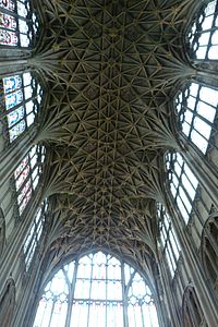 Gloucester Cathedral east end with perpendicular lierne vaulting