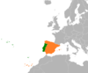 Location map for Portugal and Spain.