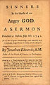 Image 20Jonathan Edwards' 1741 sermon "Sinners in the Hands of an Angry God" (from First Great Awakening)