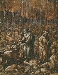 Inferno, Canto VI. Dante and Virgil meet Cerberus. Stradanus, 1587