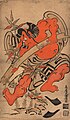 Image 47A Torii Kiyomasu painting of kabuki actor Ichikawa Danjuro I playing Soga Tokimune. This was likely one of the most popular ukiyo-e actor prints (from History of Tokyo)