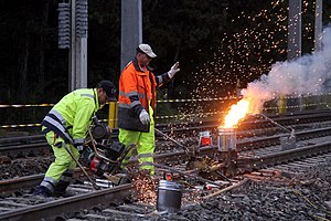 Thermite welding of rail joints in Germany