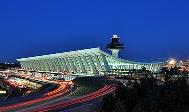 Main Terminal at Dulles Airport in Northern Virginia by Eero Saarinen