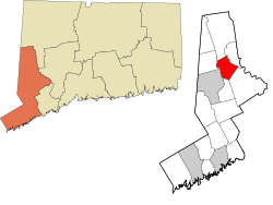 Brookfield's location within the Western Connecticut Planning Region and the state of Connecticut