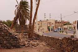 Ruins of Azraq Castle and a street in Azraq