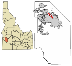 Location of Garden City in Ada County, Idaho.