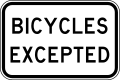 (R9-3) Bicycles Excepted