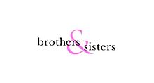The title card of the television program "Brothers and Sisters" consists of the words "brothers" and "sisters" written in black letters over a pink ampersand ("&").
