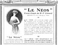 An advertisement, in French, for a hygienic corset, claiming to maintain the wearer's organs in their normal position, 1906