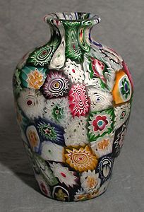 Vase by Fratelli Toso (about 1910) with more geometric floral style