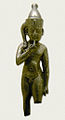 Heru-pa-khered ("Horus the younger", known as Harpocrates to the Greeks) in the form of a child wearing the pschent and a sidelock of youth