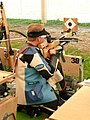 A competitor at the 30 meter event at the 2008 ICU Match-Crossbow World Championships in Sulgen, Switzerland.