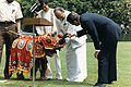 Image 23President J. R. Jayewardene gifting Jayathu, a baby elephant to US President Ronald Reagan in 1984 (from Sri Lanka)
