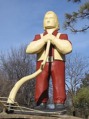Johnny Kaw statue in Manhattan, Kansas, US (1966)