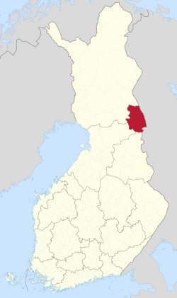 Location of Kuusamo in Finland