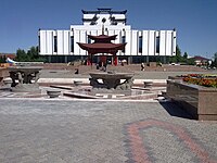 Kyzyl Theatre and prayer wheel