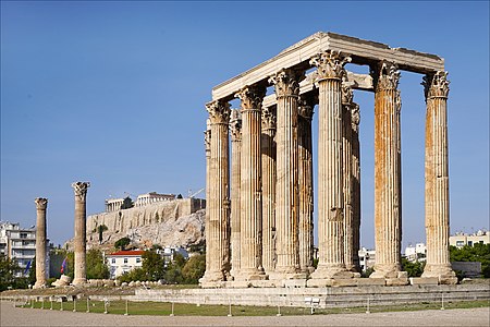 The Temple of Olympian Zeus in Athens (6th century BC)