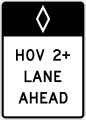 R3-12 Preferential lane ahead, high-occupancy vehicles (post-mounted)
