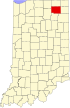 State map highlighting Noble County