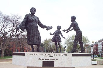 A larger-than-life-size statue of African American educator and activist Mary McLeod Bethune