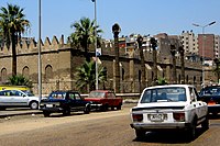A couple of Nasr 128 in front of the Mosque of sultan al zahir baybars, El Cairo