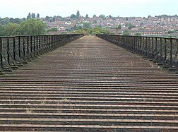 The corrugated bridge deck (seen before the viaduct was converted to a foot and cycle bridge)