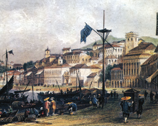 19th century depiction of Praia Grande by W. H. Capone.