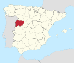 Map of Spain with Salamanca highlighted