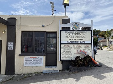 San Quentin's East Gate, the primary entrance for visitors and volunteers