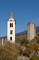 The castle tower and church