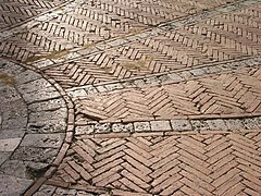 Brick pavement in Piazza del Campo, Siena