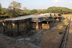 Large open mantapa in Nagareshvara temple (11th century CE) at Bankapura in Haveri district