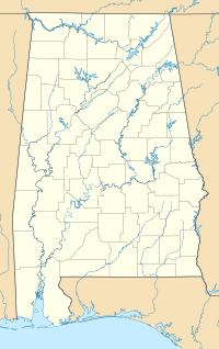 A map of Alabama showing the location of Cane Creek Canyon Nature Preserve