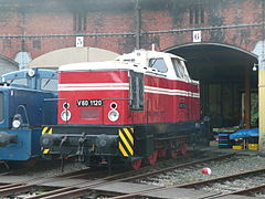 Refurbished V 60.10 in the original paintwork in the Chemnitz Hilbersdorf Railway Museum