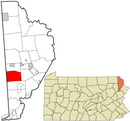 Location in Wayne County and the state of Pennsylvania.