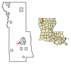 Location of Dixie Inn in Webster Parish, Louisiana.