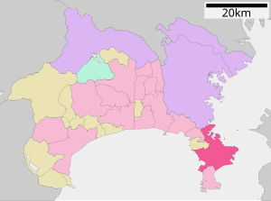 Lage Yokosukas in der Präfektur