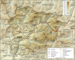 Topografische Übersichtskarte Andorras