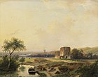 A. Schelfhout, River landscape near Haarlem with windmill and the ruins of Brederode, 1839; oil on panel