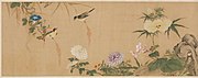 Handscroll of birds and flowers. Circa 1800