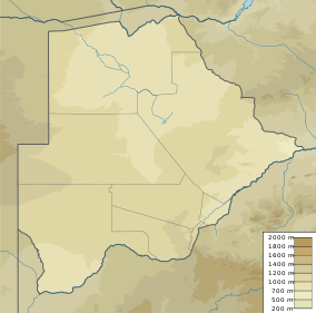 Map showing the location of Chobe National Park