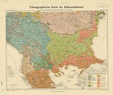 Cvijić's ethnographic map of the Balkans in 1913