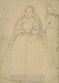 Preliminary chalk sketch for a portrait of Elizabeth I by Federico Zuccari, 1570s, which has not survived.