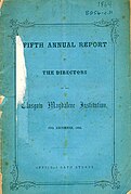 Cover page of Fifth Annual Report of the Directors of the Glasgow Magdalene Institution