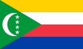 Flag of the Comoros (2002): crescent and four stars (representing four islands)