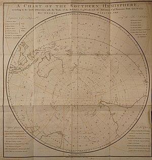 A chart of the Southern Hemisphere drawn by Georg Forster