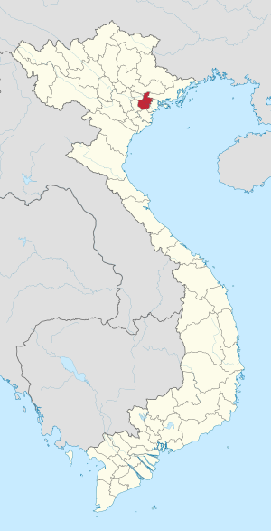 Karte von Vietnam mit der Provinz Tỉnh Hải Dương hervorgehoben